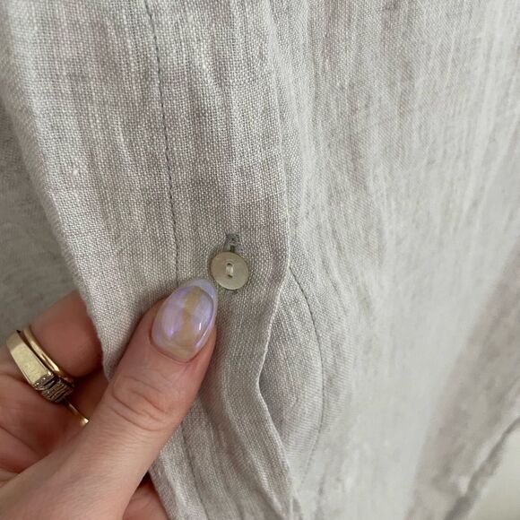 PRIORY Tenn Dress in Light Grey Linen Size S/M - Picture 8 of 9